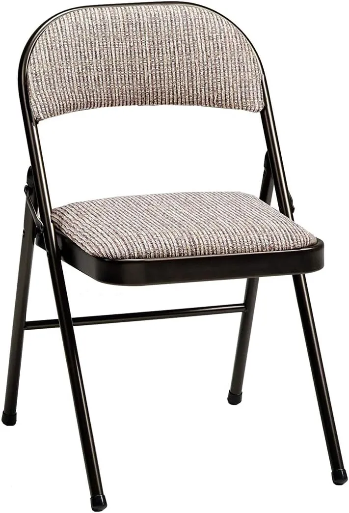 MECO 4 Pack Padded Folding Chairs, Cushioned Motif Fabric Foldable Chair, Cinnabar