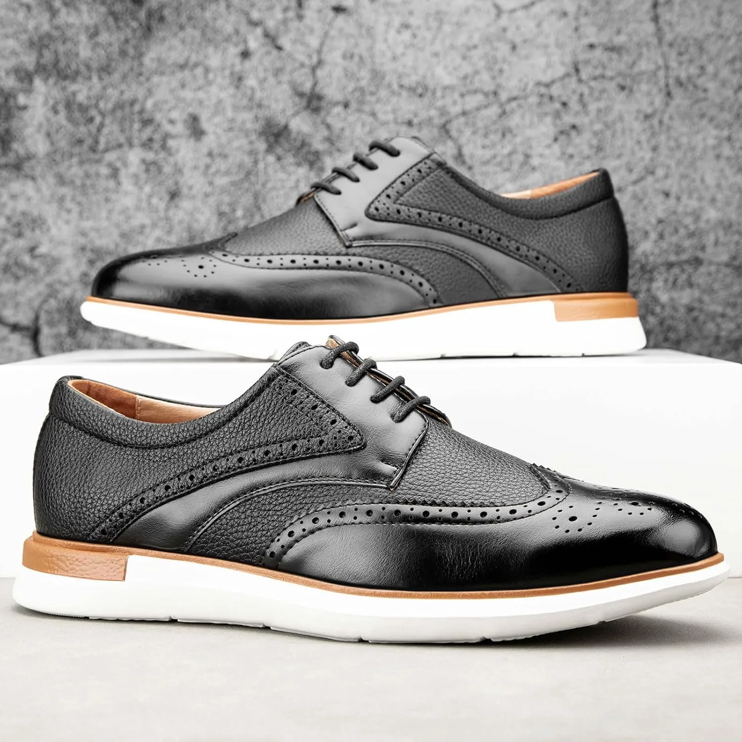 Meijiana Men's Oxfords Casual Dress Shoes Leather Lace Up Shoes for Men Business Oxford Shoes