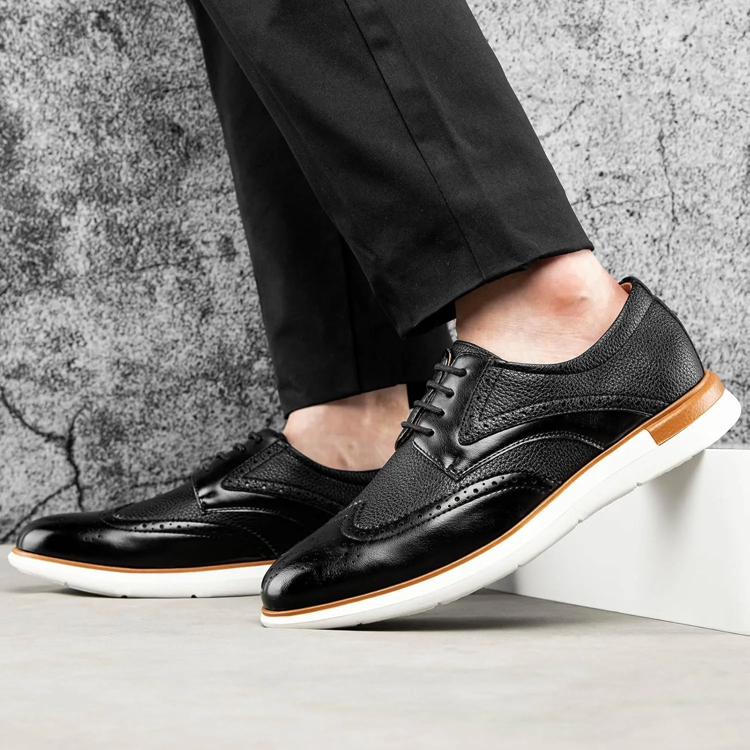 Meijiana Men's Oxfords Casual Dress Shoes Leather Lace Up Shoes for Men Business Oxford Shoes