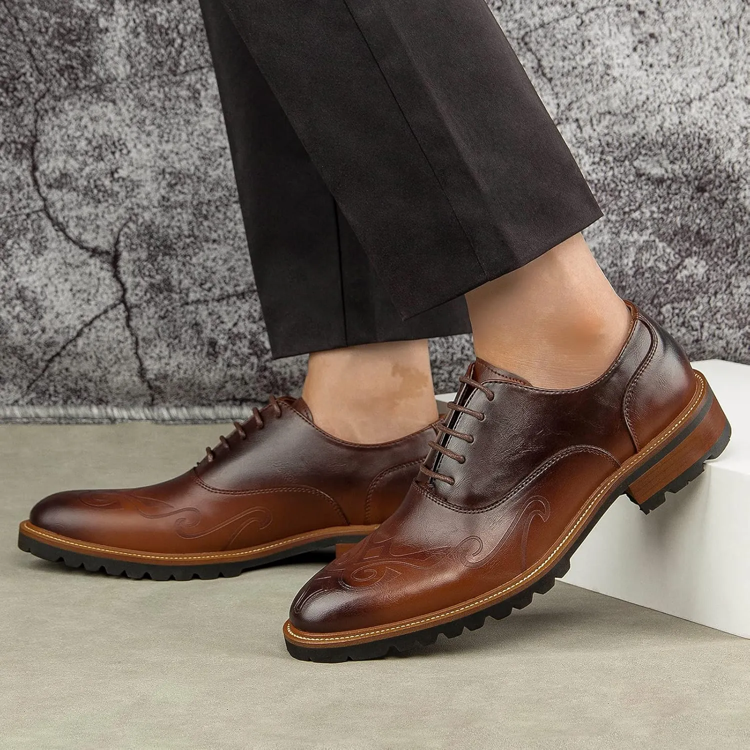 Meijiana Men's Oxfords Luxury Oxford Shoes for Men Business Casual Shoes Men's Lace-up Fashion Shoes