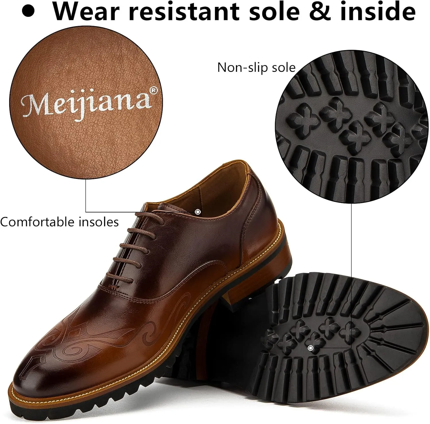 Meijiana Men's Oxfords Luxury Oxford Shoes for Men Business Casual Shoes Men's Lace-up Fashion Shoes