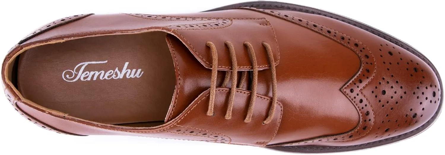 Men Wingtip Oxford Shoes Formal Classic Lace-up Dress Shoes DS20