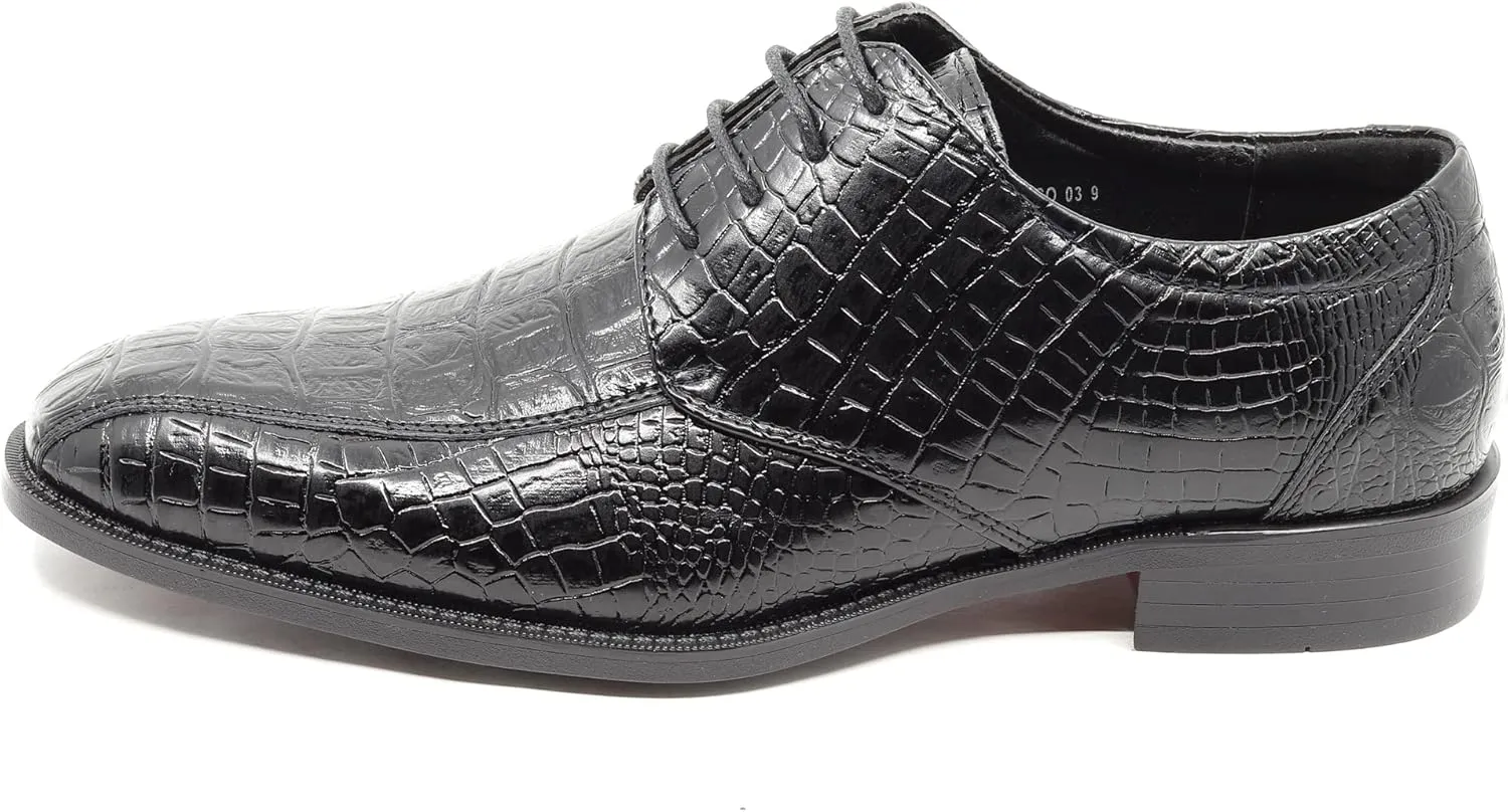 Men's Alligator Crocodile Print Oxford Fashion Lace Up Dress Shoe croco-03