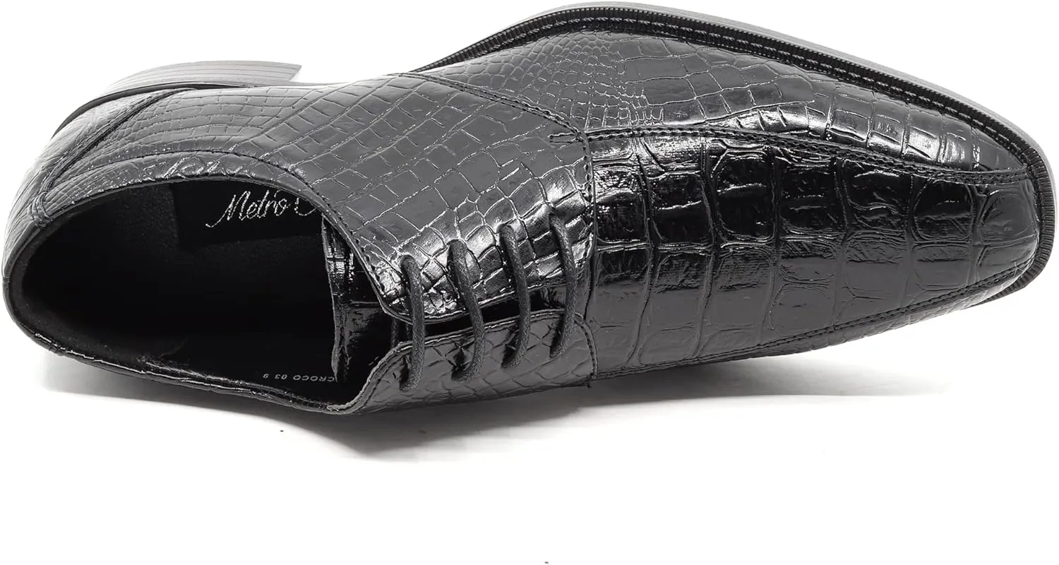 Men's Alligator Crocodile Print Oxford Fashion Lace Up Dress Shoe croco-03
