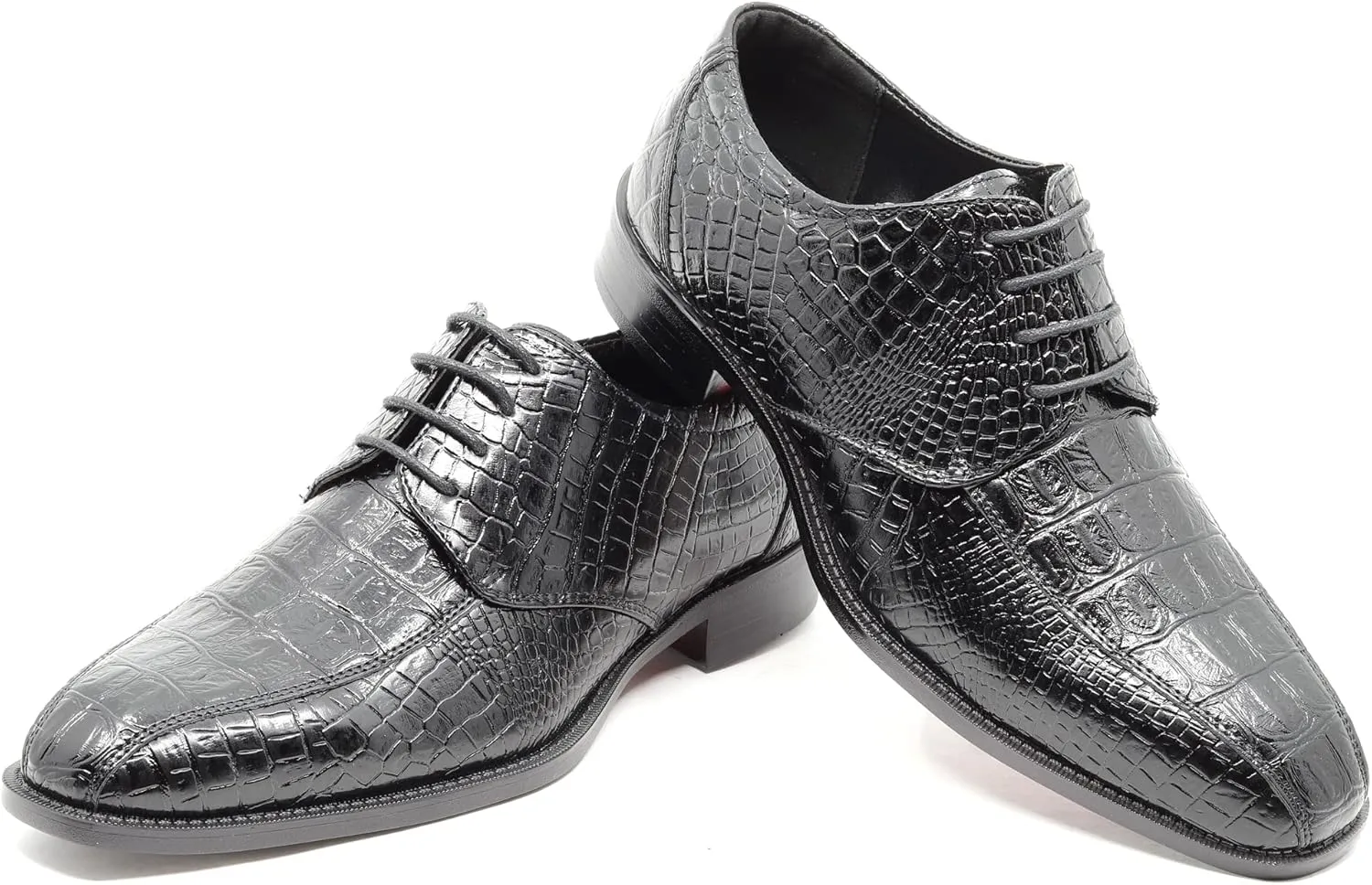 Men's Alligator Crocodile Print Oxford Fashion Lace Up Dress Shoe croco-03