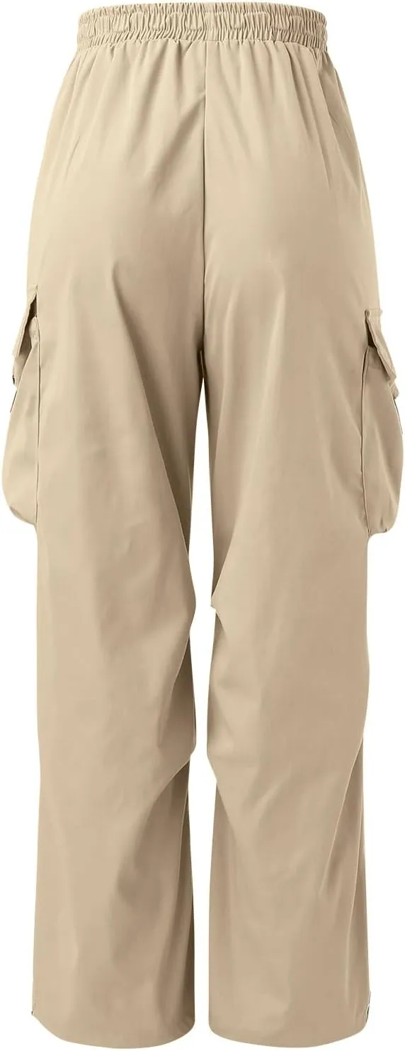 Men's Baggy Cargo Pants Casual Cotton Stretch Elastic Waist Pant Hiking Pant Multi Pockets