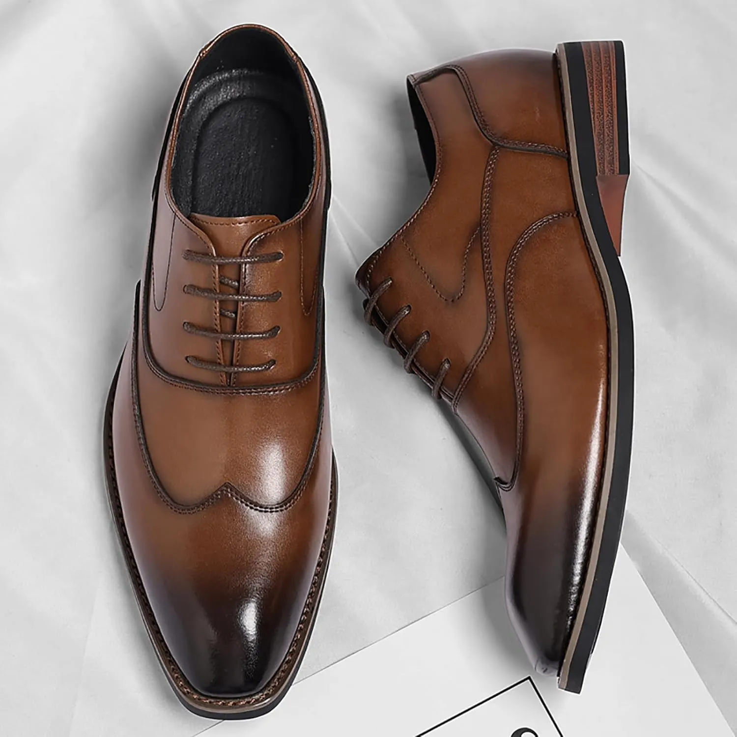 Men's Classic Dress Shoes Leather Lace Up Oxford Shoes for Formal Business