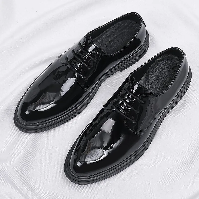 Men's Classic Lace-up Formal Oxfords Shoes Mens Fashion Breathable Prom Business Wedding Dress Shoes