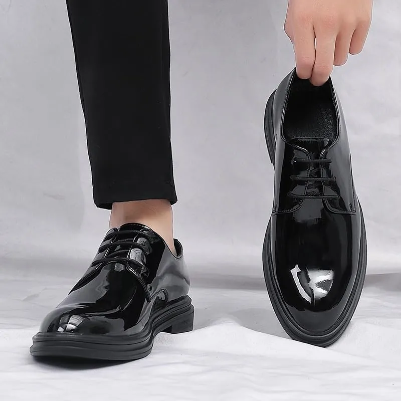 Men's Classic Lace-up Formal Oxfords Shoes Mens Fashion Breathable Prom Business Wedding Dress Shoes