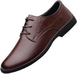 Men's Classic Lace-Up Oxfords Shoes Genuine Leather Business Wedding & Office Dress Shoes for Men