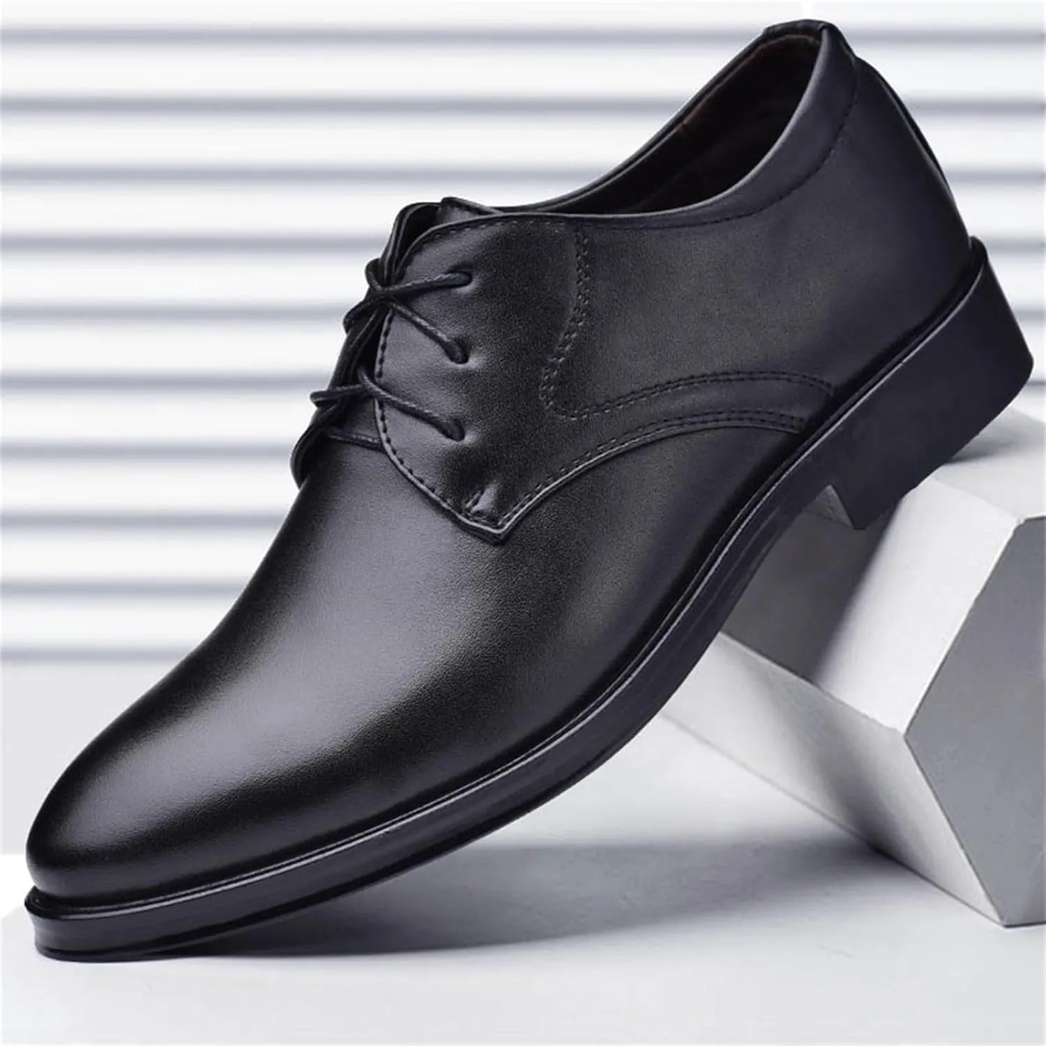 Men's Classic Matte Upper Oxfords Business Formal Lace Up Leather Lace Up Dress Shoes for Men