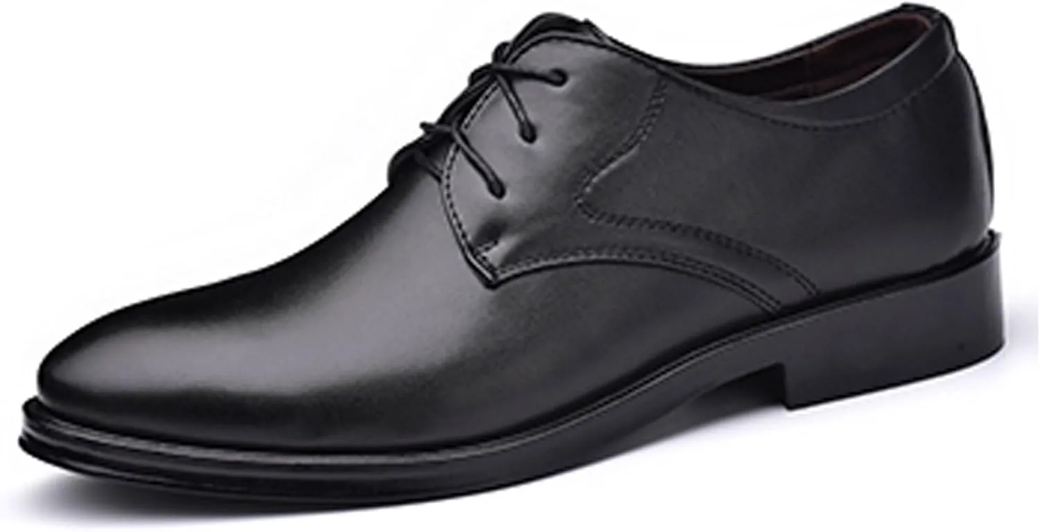Men's Classic Matte Upper Oxfords Business Formal Lace Up Leather Lace Up Dress Shoes for Men