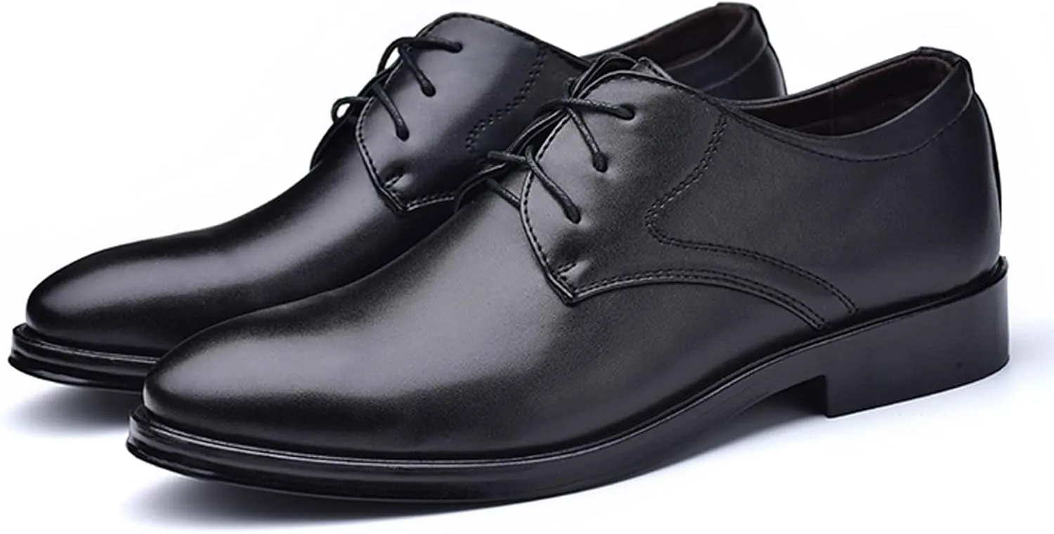 Men's Classic Matte Upper Oxfords Business Formal Lace Up Leather Lace Up Dress Shoes for Men