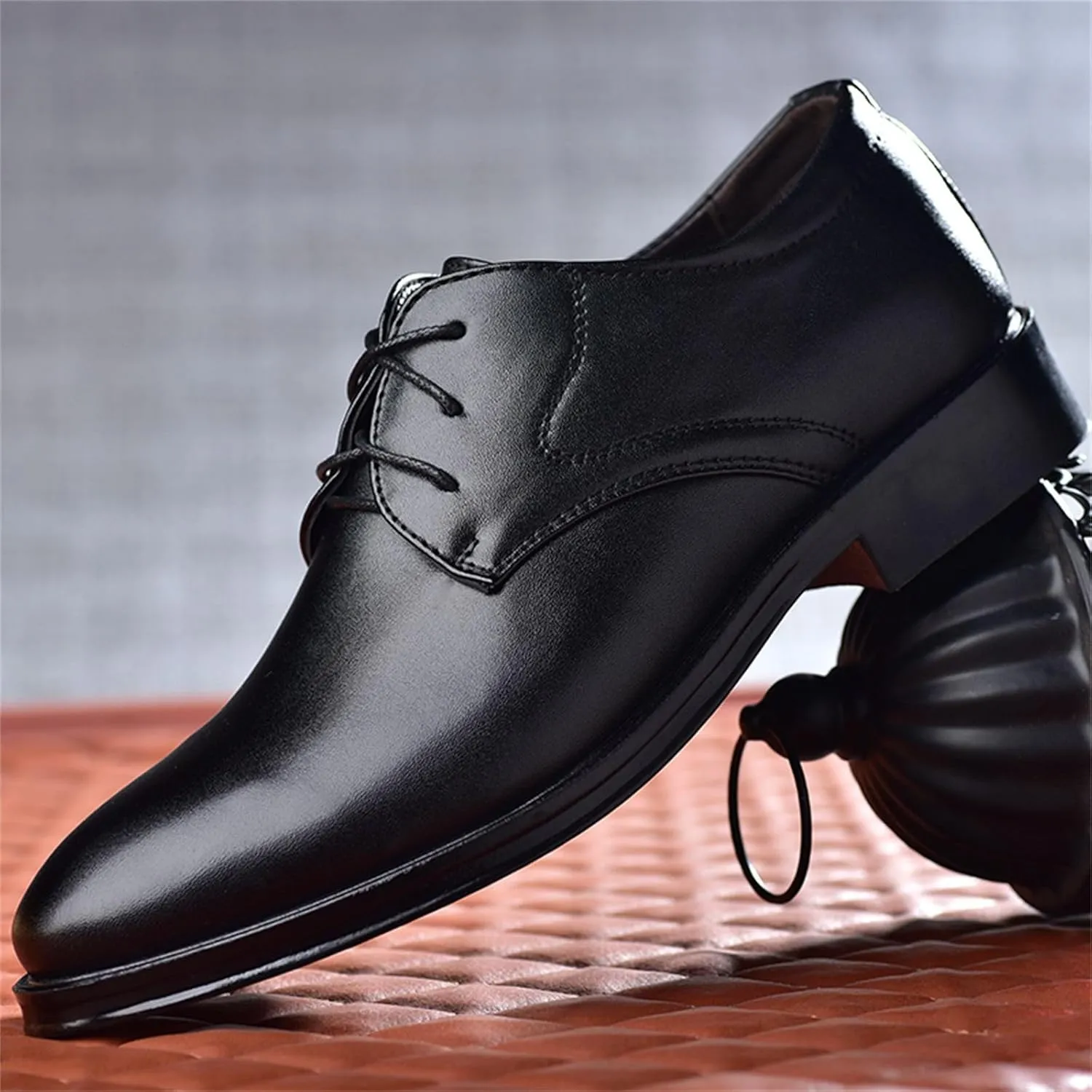 Men's Classic Matte Upper Oxfords Business Formal Lace Up Leather Lace Up Dress Shoes for Men