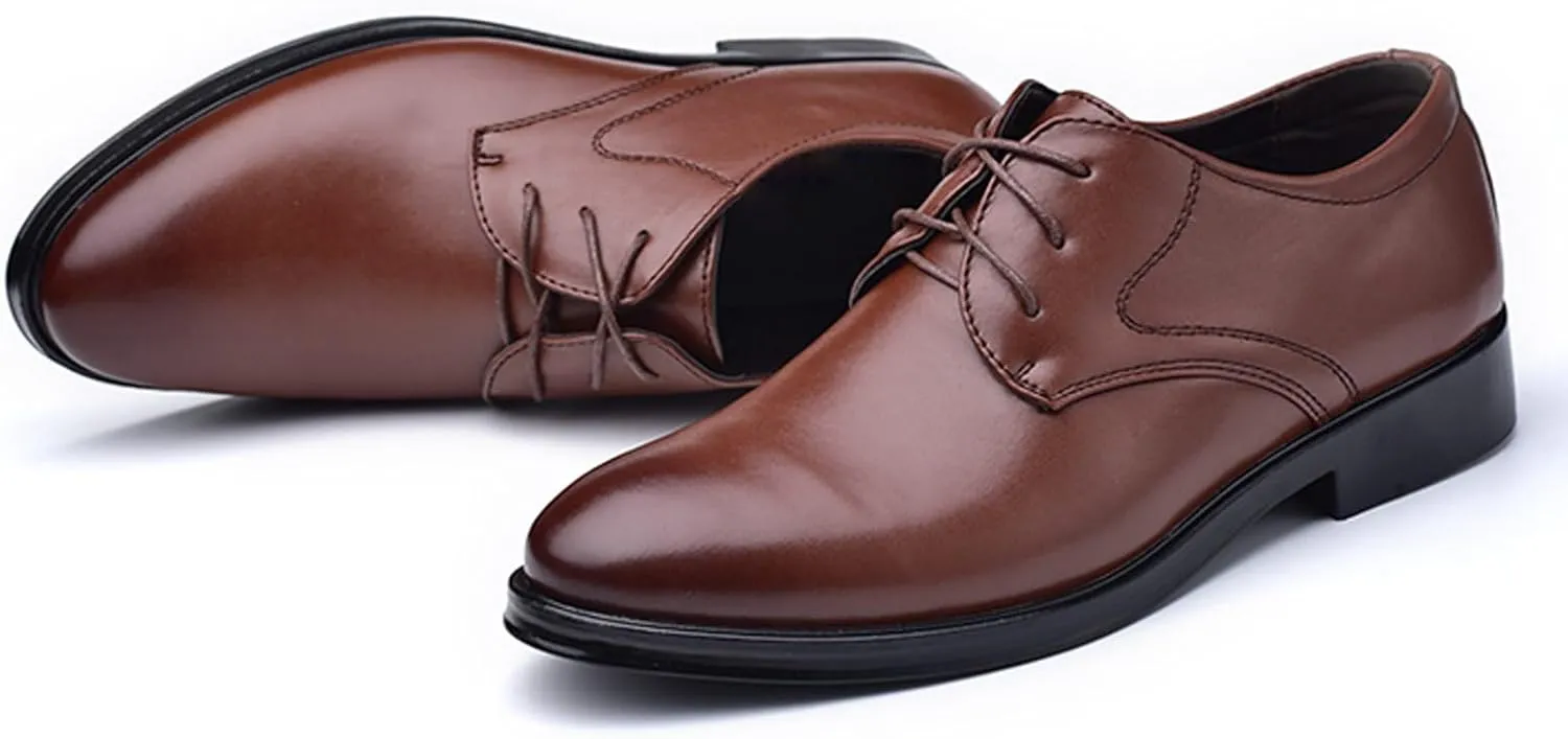 Men's Classic Matte Upper Oxfords Business Formal Lace Up Leather Lace Up Dress Shoes for Men