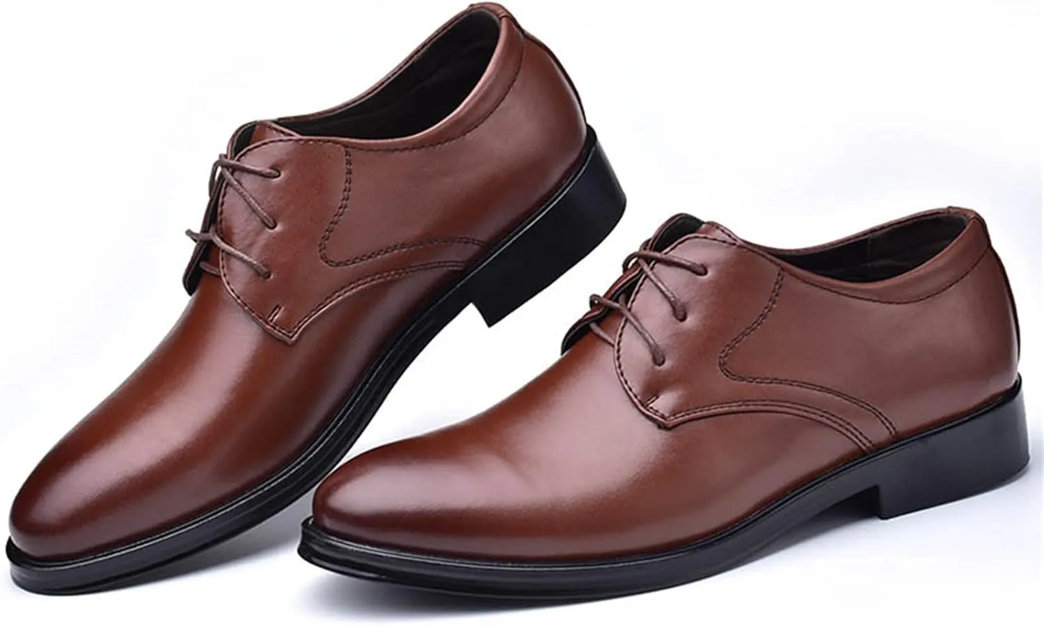 Men's Classic Matte Upper Oxfords Business Formal Lace Up Leather Lace Up Dress Shoes for Men