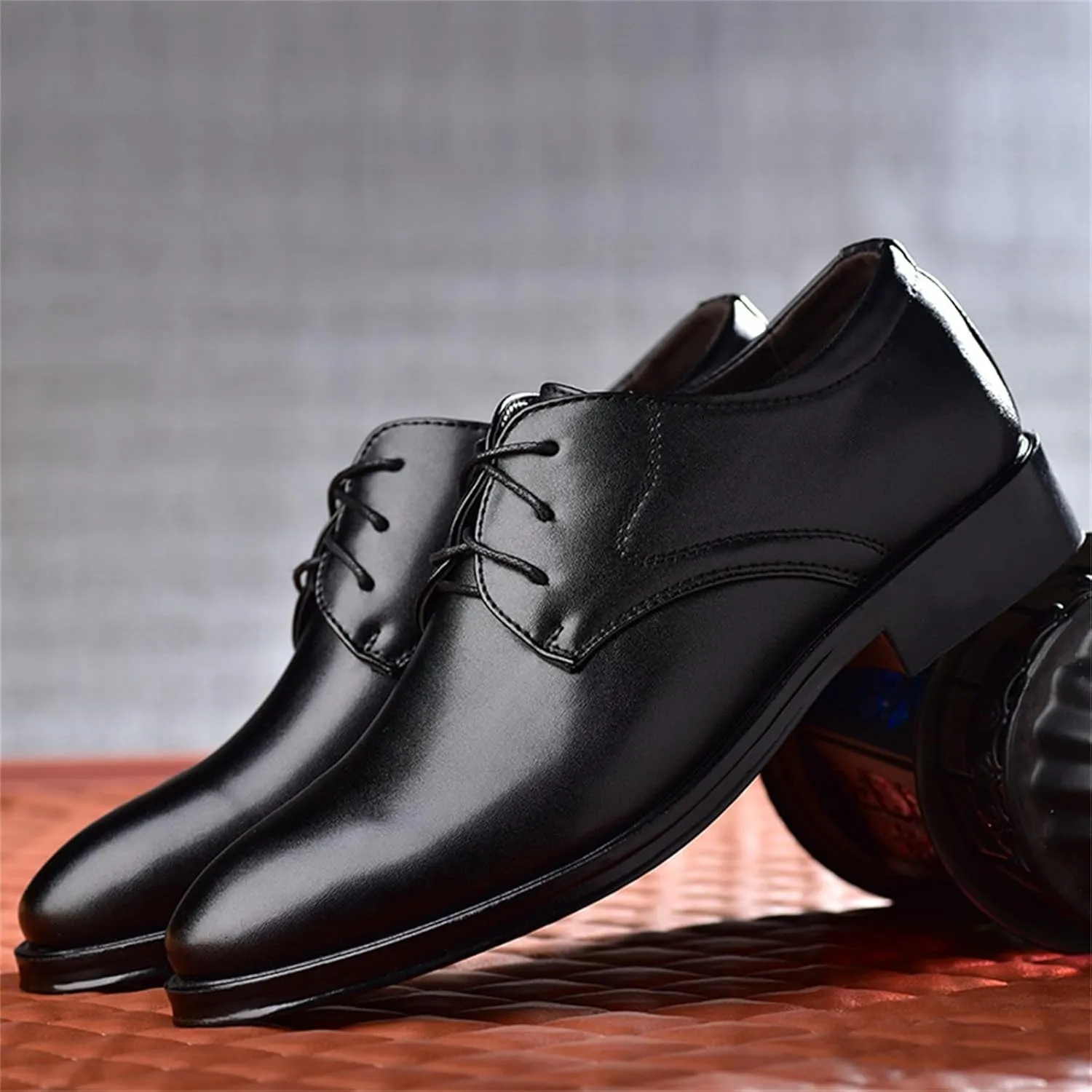 Men's Classic Matte Upper Oxfords Business Formal Lace Up Leather Lace Up Dress Shoes for Men