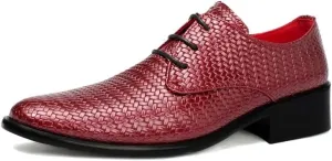 Men's Classic Modern Formal Oxford Shoes Men Vintage Leather Lace Up Platform Dress Shoes Pointed Toe Tuxedo Derby Shoes
