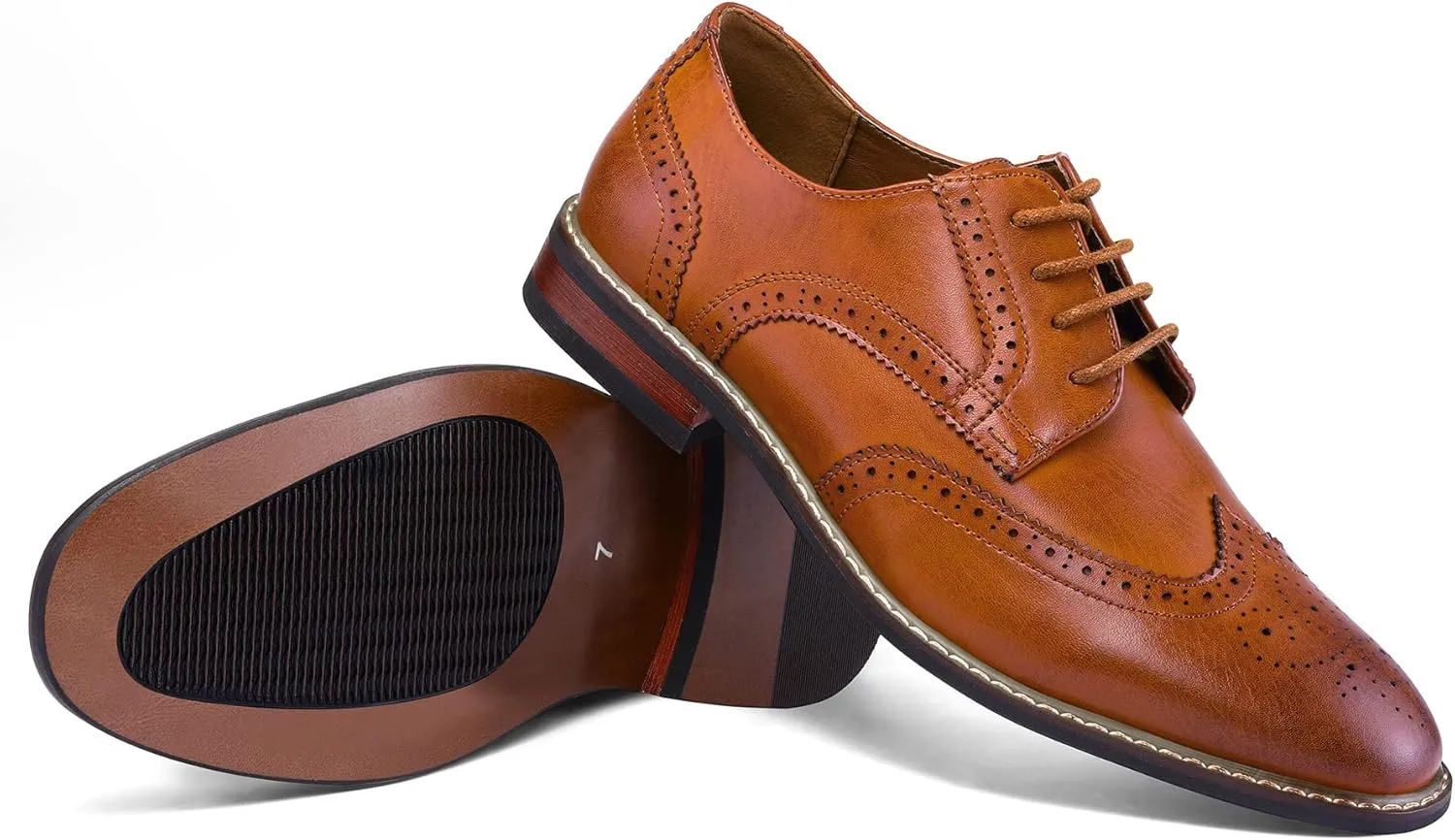 Men's Dress Shoes Formal Business Classic Lace Up Wingtip Oxford Shoes
