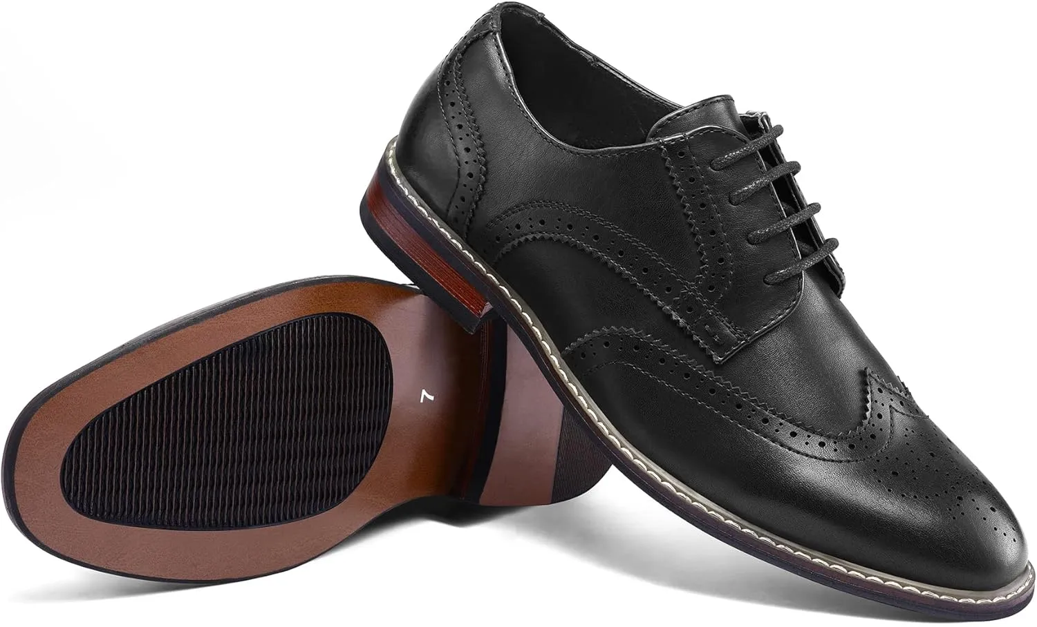 Men's Dress Shoes Formal Business Classic Lace Up Wingtip Oxford Shoes