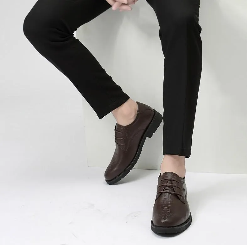 Men's Dress Shoes Genuine Leather Low Oxford Shoes Classic Business Wedding Tuxedo Shoes for Men