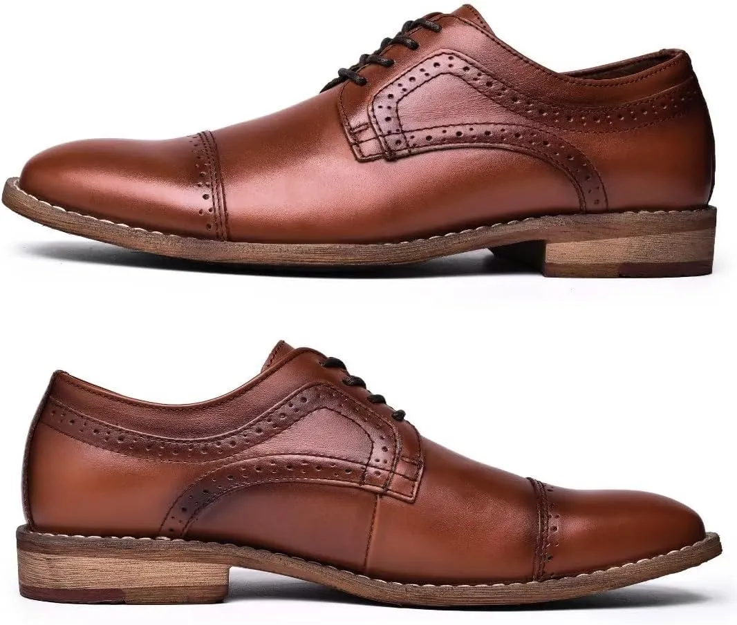 Mens Dress Shoes, Lace Up Plain Toe Leather Oxford