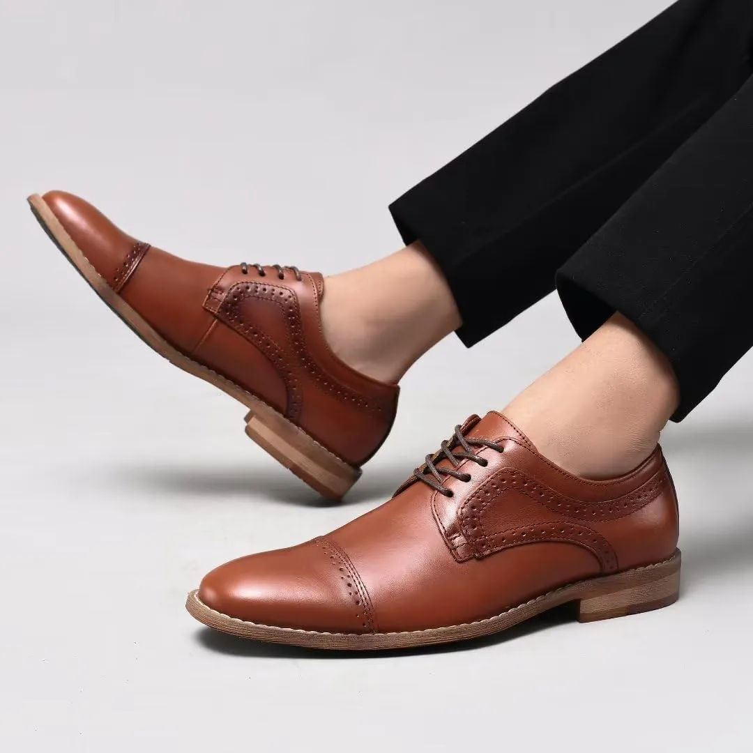 Mens Dress Shoes, Lace Up Plain Toe Leather Oxford