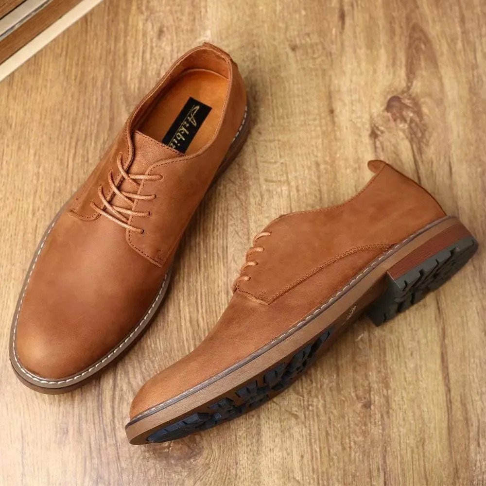 Mens Dress Shoes, Lace Up Plain Toe Leather Oxford
