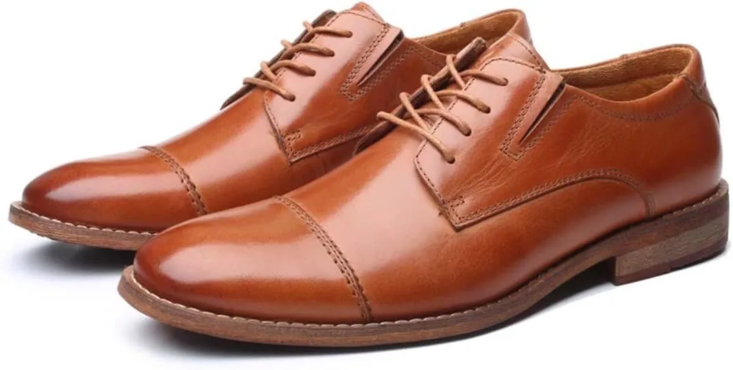 Mens Dress Shoes, Lace Up Plain Toe Leather Oxford