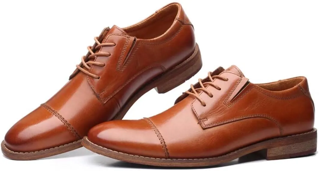 Mens Dress Shoes, Lace Up Plain Toe Leather Oxford