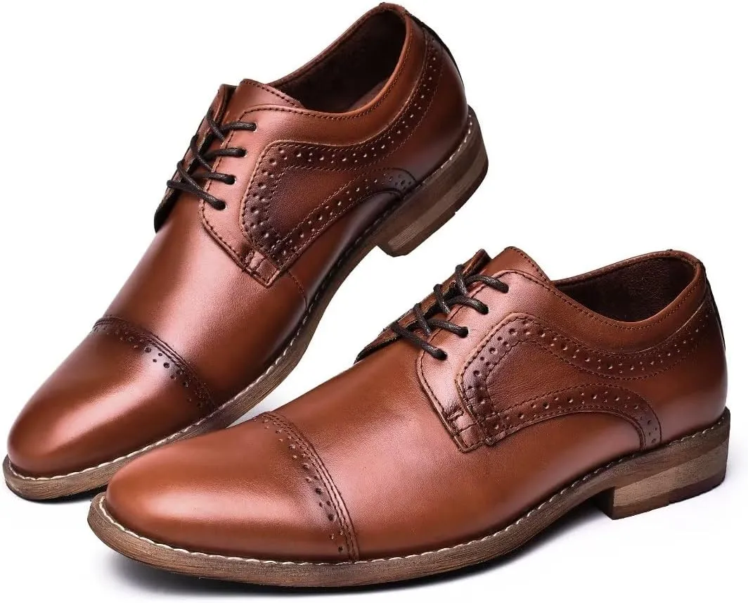 Mens Dress Shoes, Lace Up Plain Toe Leather Oxford