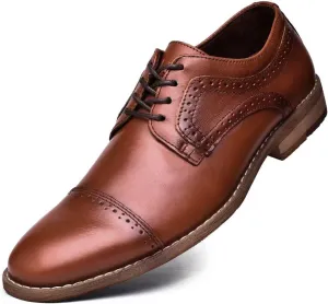 Mens Dress Shoes, Lace Up Plain Toe Leather Oxford
