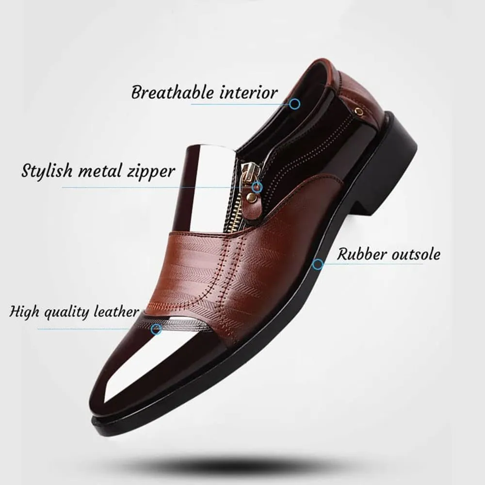 Mens Dress Shoes Leather Shoes Loafers Pointed Lace Up Business Tuxedo Shoes