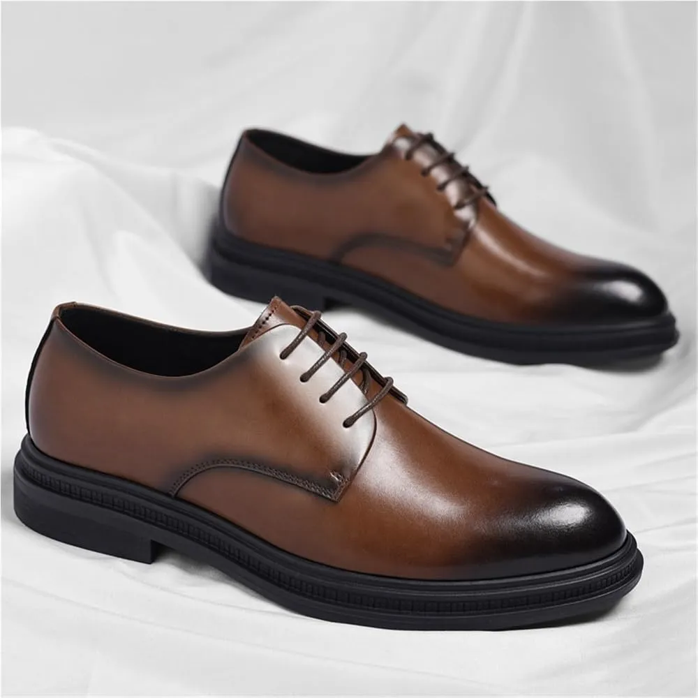 Mens Dress Shoes Summer Perforated Leather Shoes Business Formal Shoes British Style Oxford Shoes Breathable Shoes for Suit Commuting Shoes Mens Office Shoes Fashion Shoes(Brown,7)