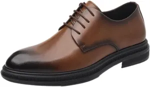 Mens Dress Shoes Summer Perforated Leather Shoes Business Formal Shoes British Style Oxford Shoes Breathable Shoes for Suit Commuting Shoes Mens Office Shoes Fashion Shoes(Brown,7)