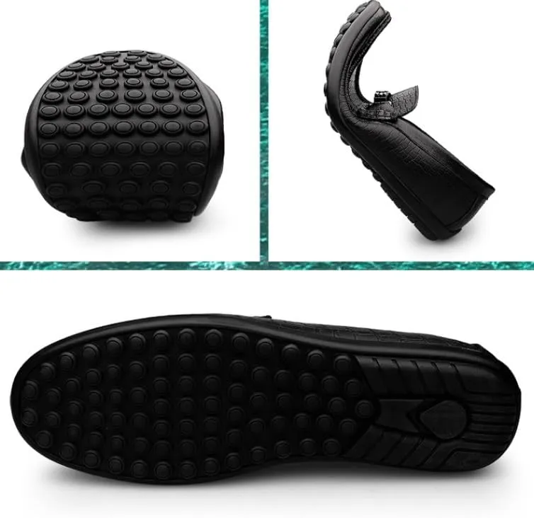 Men's Fashion Slip-on Loafers Luxury Round Toe Dress Shoes Non-Slip Business Work Casual Derby Shoes for Men
