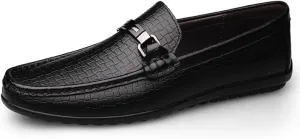 Men's Fashion Slip-on Loafers Luxury Round Toe Dress Shoes Non-Slip Business Work Casual Derby Shoes for Men