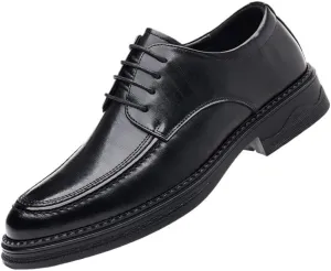 Men's Genuine Leather Dress Shoes Mens Breathable Low Oxford Comfortable Business Lace Up Derby Shoes