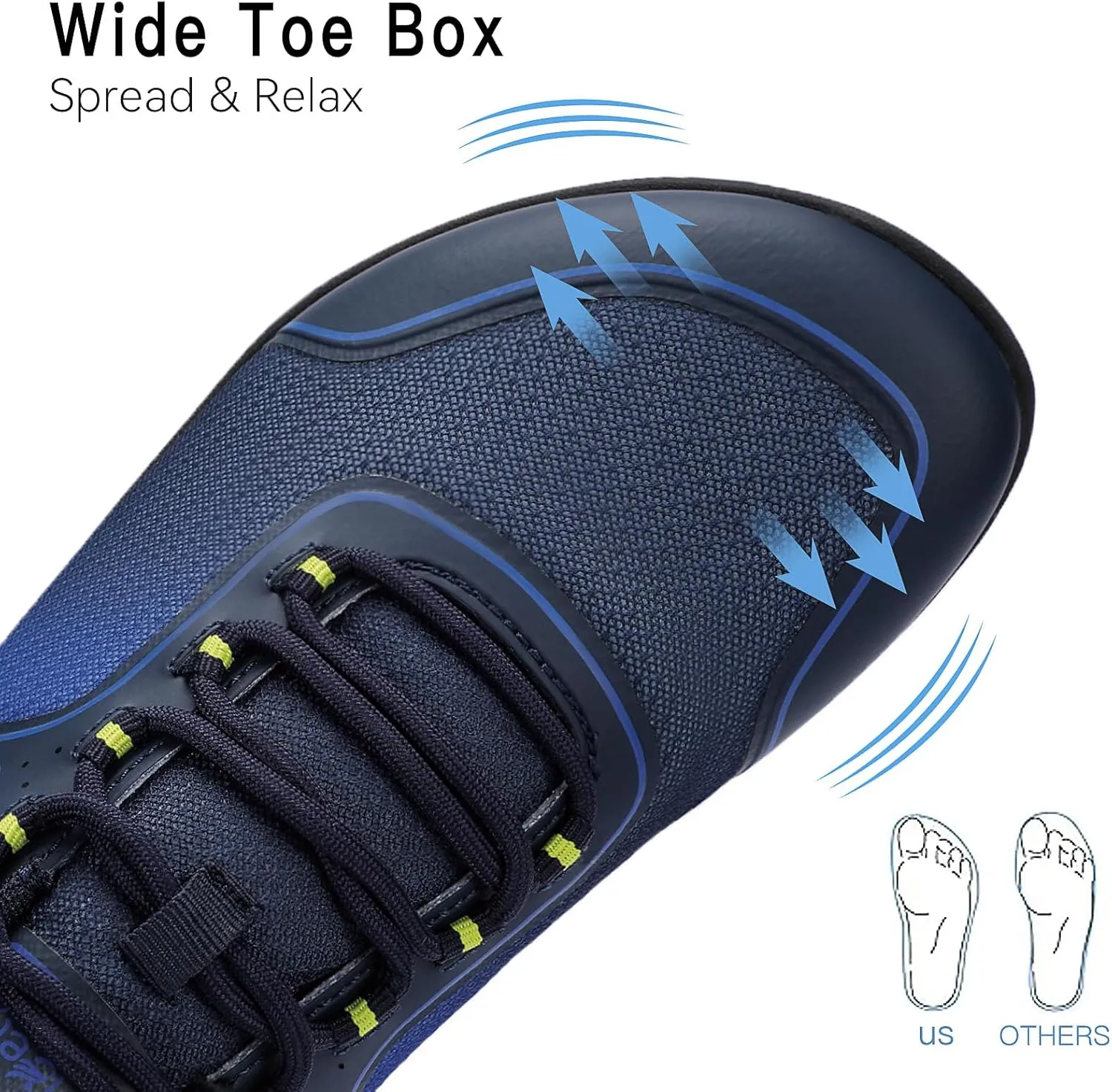 Men's Hike Barefoot Shoes | Wide Toe Box Minimalist Shoes for Gym Workout | Grounded Footwear Cross-Trainer Athletic Sneakers