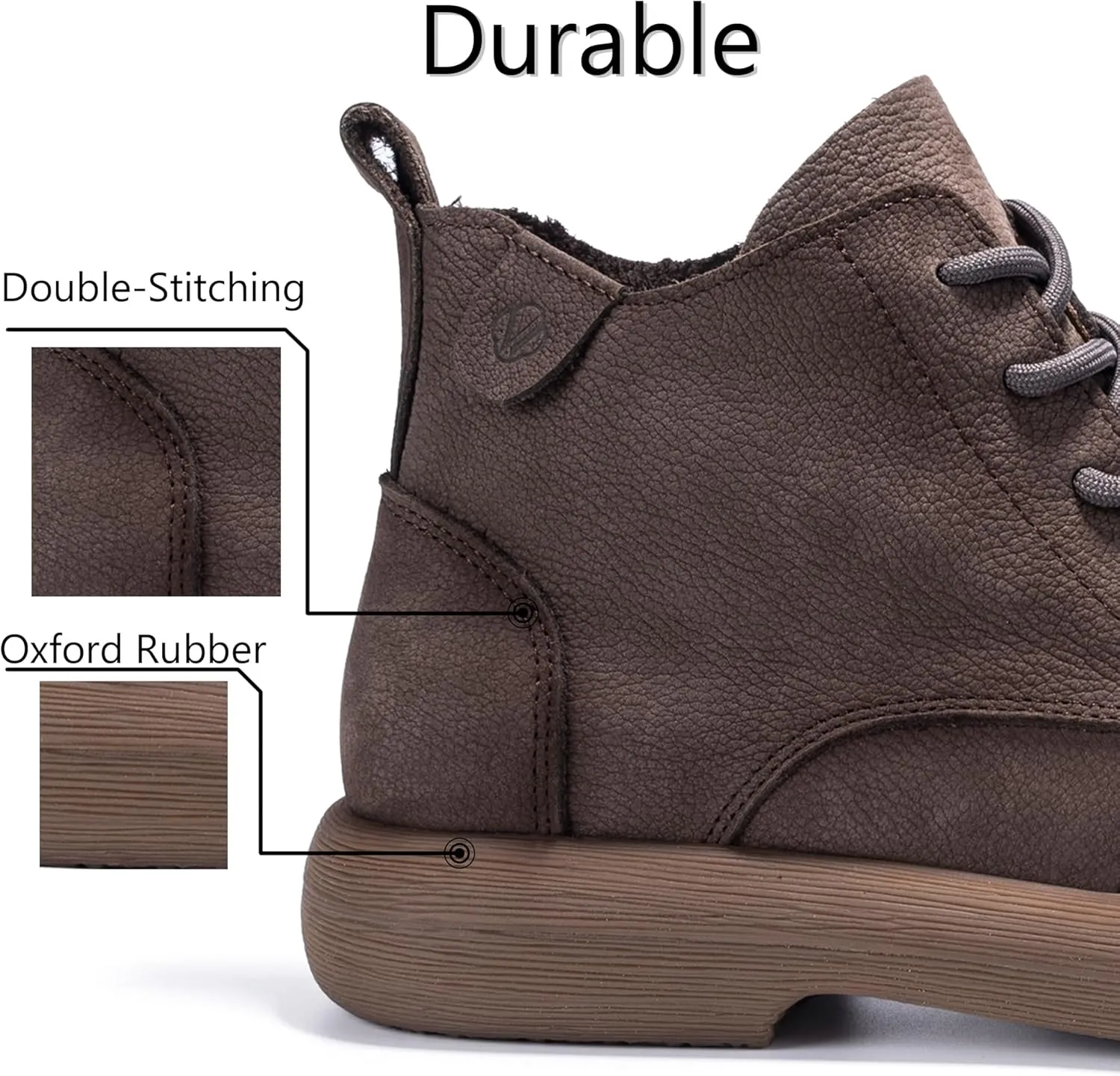 Mens Lace Up Cowboy Boots, Casual Fashion Wide Ankle Western Chukka Shoes Slip On Chelsea Wedge Boots, Comfortable Round Toe Retro Stylich