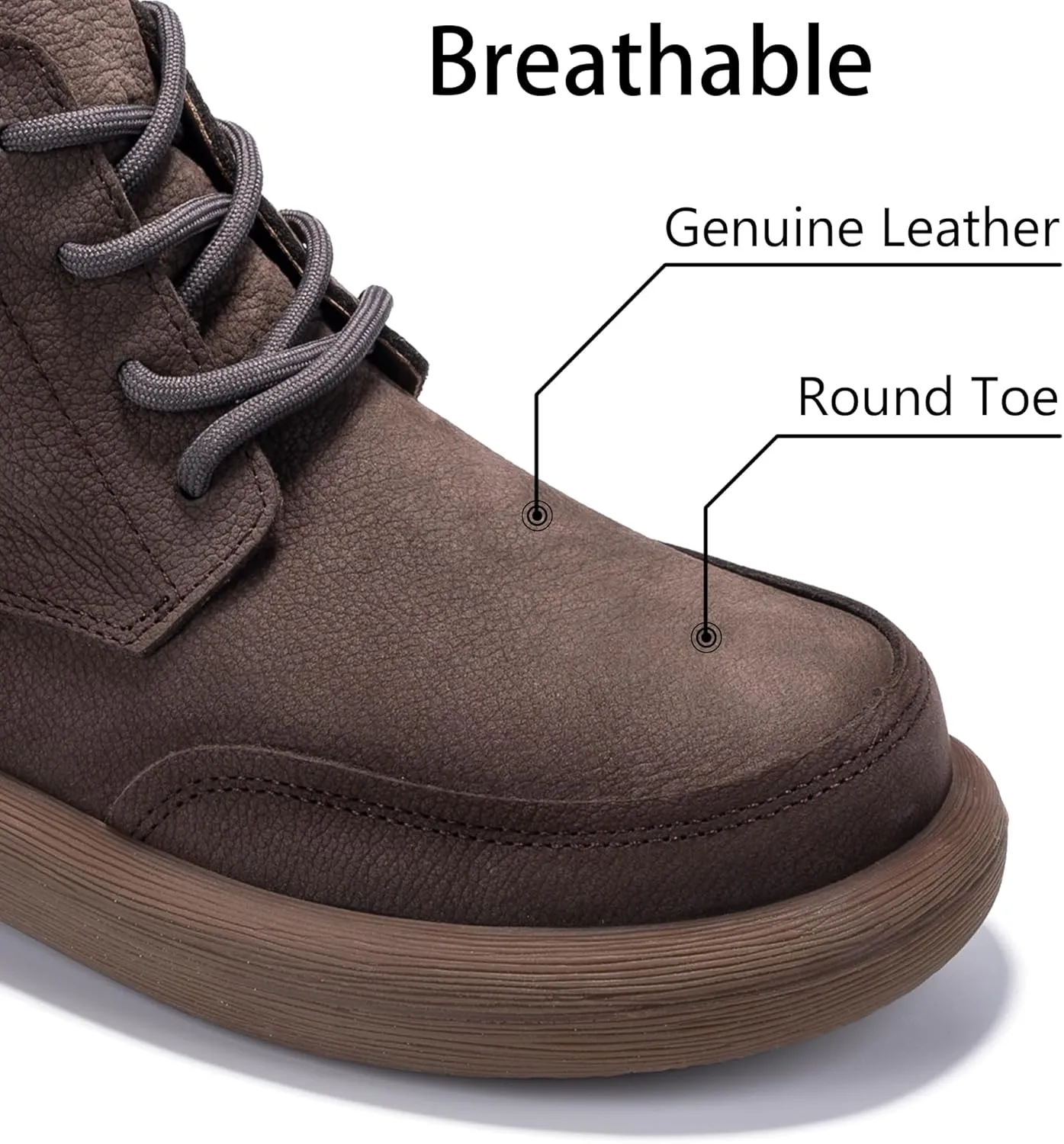 Mens Lace Up Cowboy Boots, Casual Fashion Wide Ankle Western Chukka Shoes Slip On Chelsea Wedge Boots, Comfortable Round Toe Retro Stylich