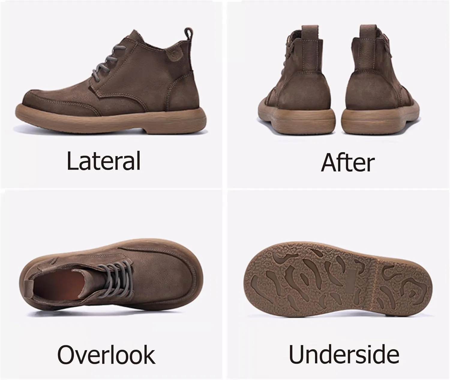 Mens Lace Up Cowboy Boots, Casual Fashion Wide Ankle Western Chukka Shoes Slip On Chelsea Wedge Boots, Comfortable Round Toe Retro Stylich