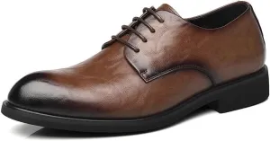 Men's Leather Oxford Lightweight Dress Shoes Fashion Sneakers Business Casual Derby Shoe for Men