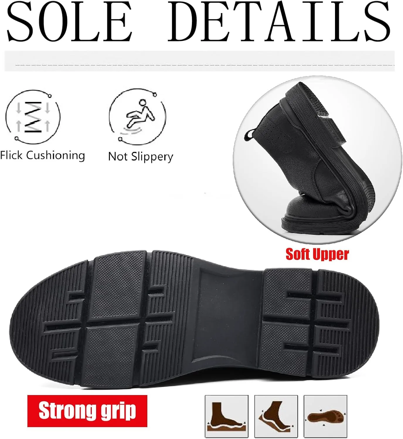Men's Leather Platform Oxfords Casual Lace Up Comfortable Round Toe Low Heel Business Dress Shoes for Daily Work Office Wedding Derbys Shoes