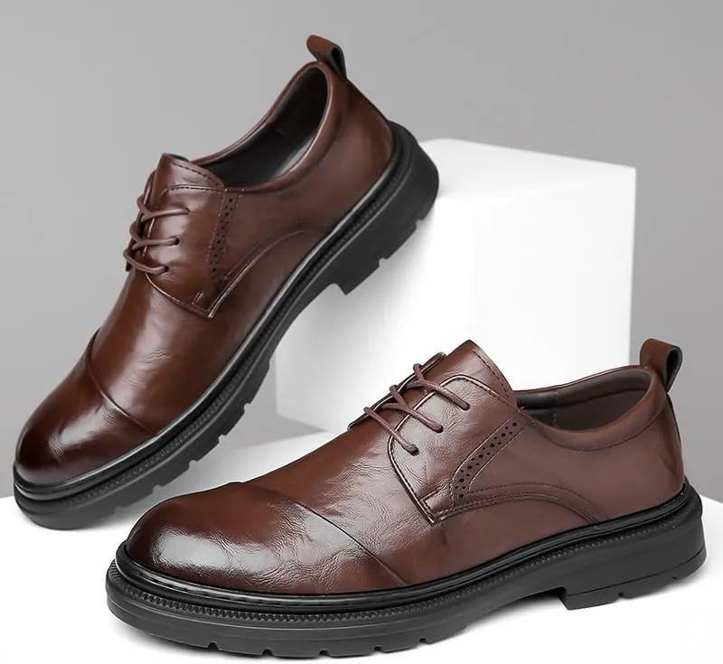 Men's Low Top Oxford Shoes Business Casual Comfortable Walking Shoes Lace Up Leather Dress Shoes for Men