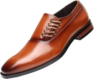 Men's Orthopedic Dress Shoes Handmade Leather Lace Up Oxford Business Formal Shoes Comfortable Bullock Style