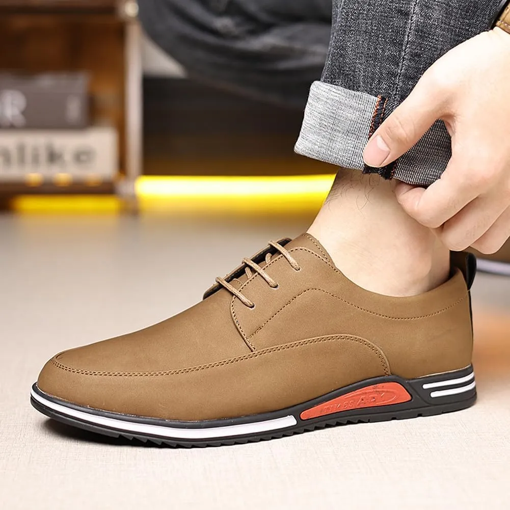 Men's Oxford Shoes Stylish Lace Up Comfortable Casual Walking Business Driving Dress Shoes