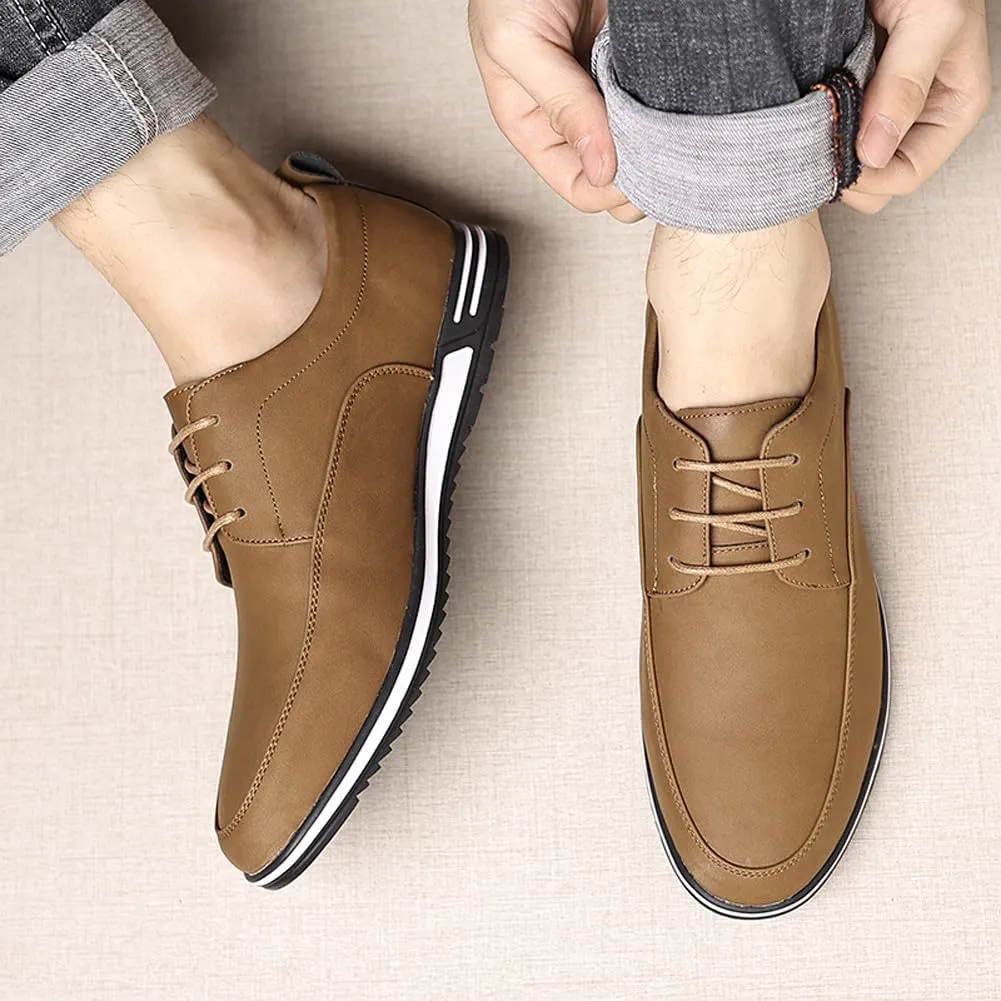 Men's Oxford Shoes Stylish Lace Up Comfortable Casual Walking Business Driving Dress Shoes