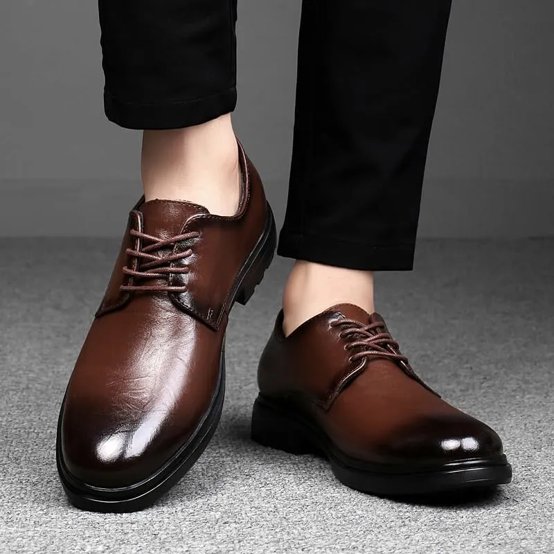 Men's Oxfords Shoes Men Business Casual Loafers Patent Leather Formal Loafers Lace-Up Dress Shoes
