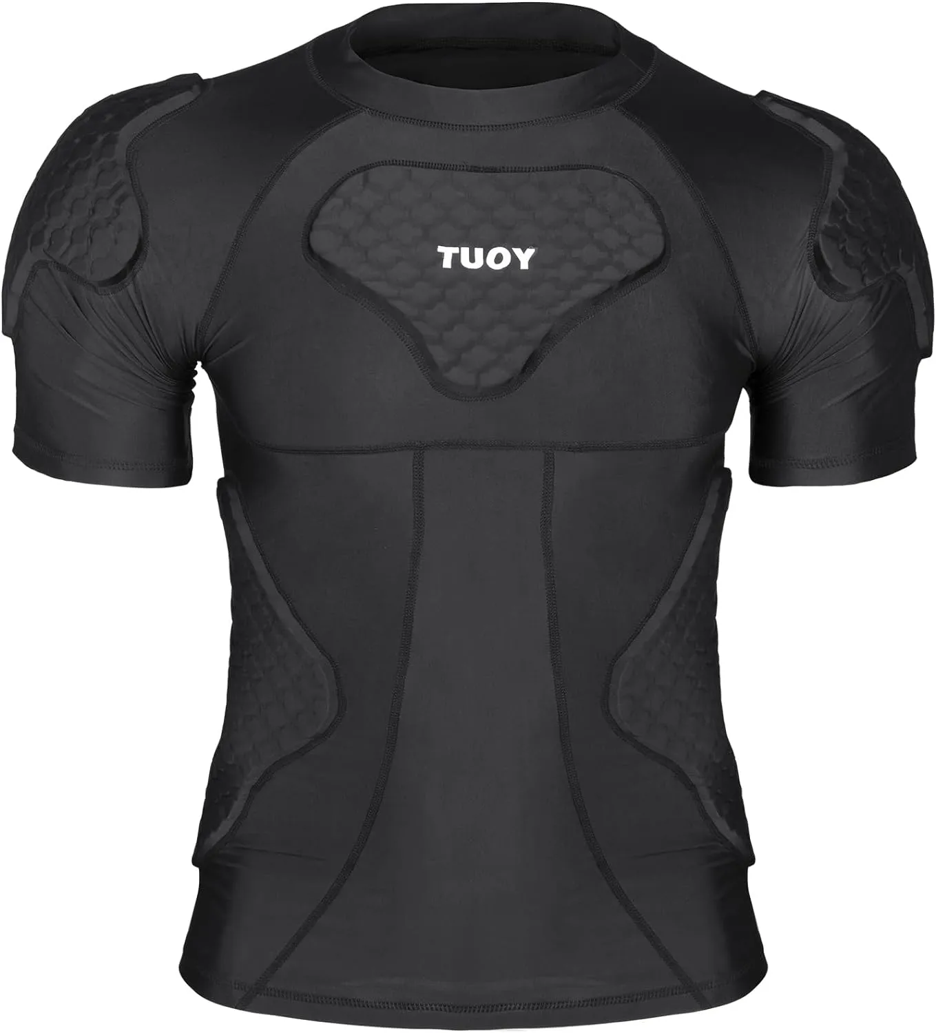 Men's Padded Compression Shirt Football Shoulder Pad Rib Protector, Chest Guard for Adult Baseball Basketball Protective Gear